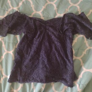 Navy blue lace blouse